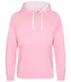 JH003 Varsity Hoodie Baby Pink / Arctic White colour image